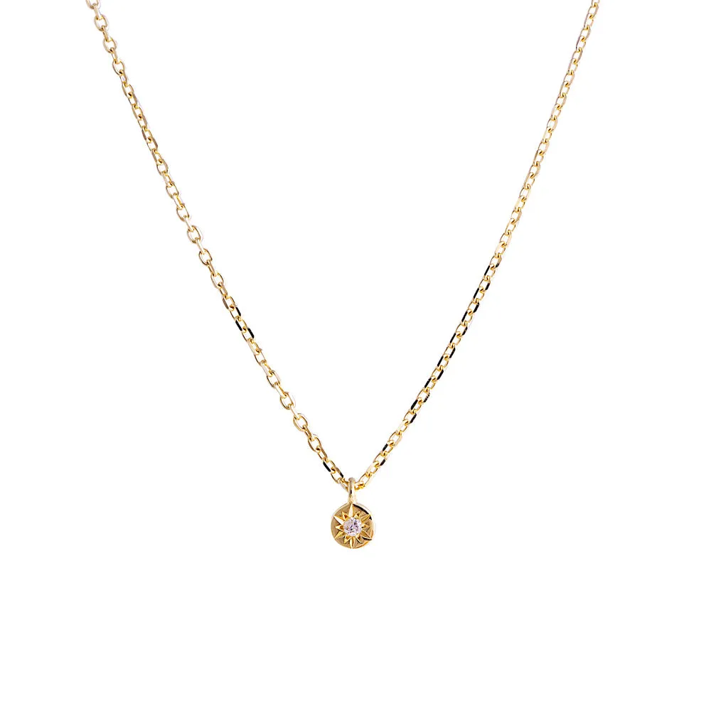 14K GOLD DIAMOND STARBURST NECKLACE