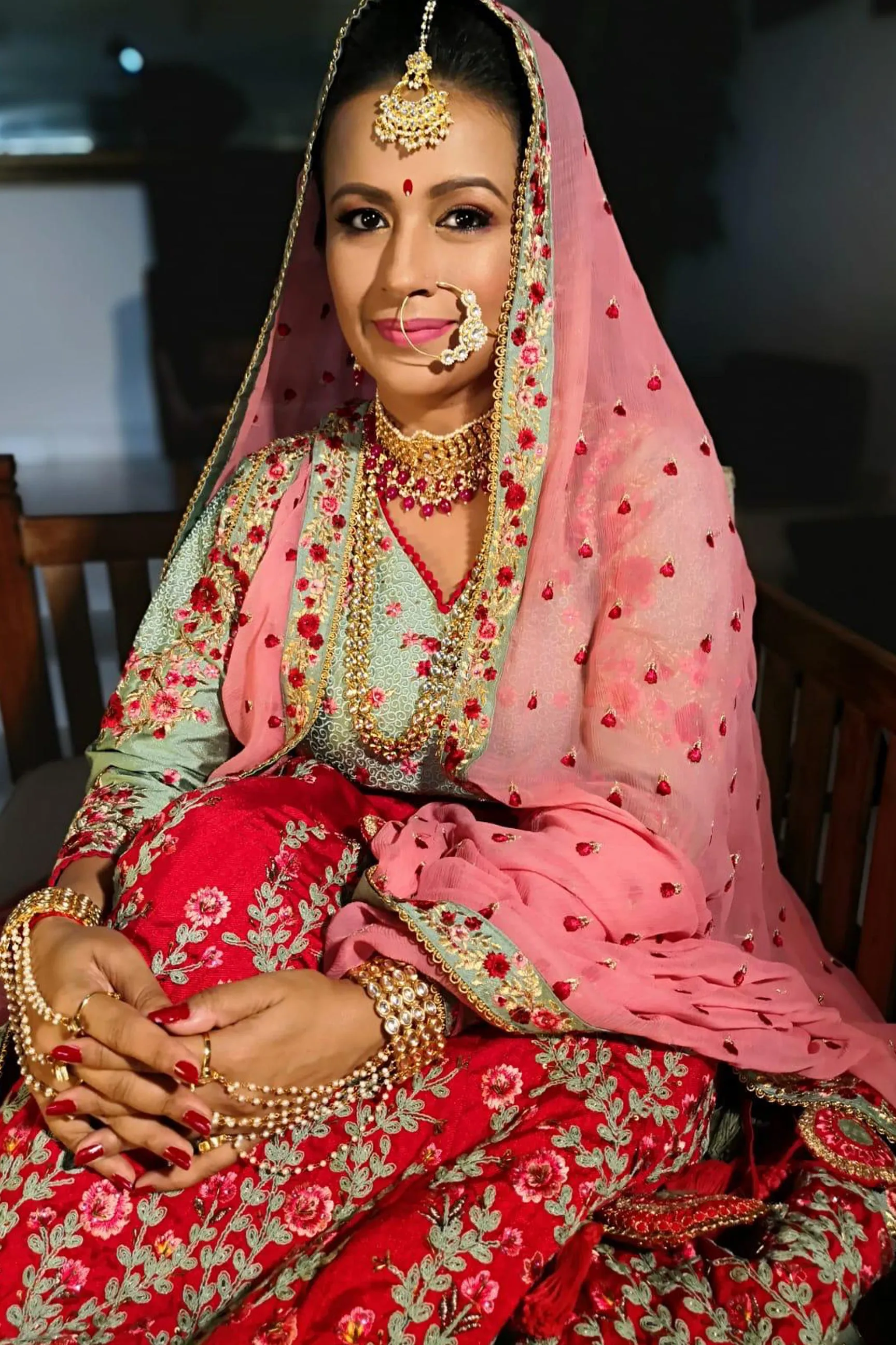 Embroidered bridal lehenga
