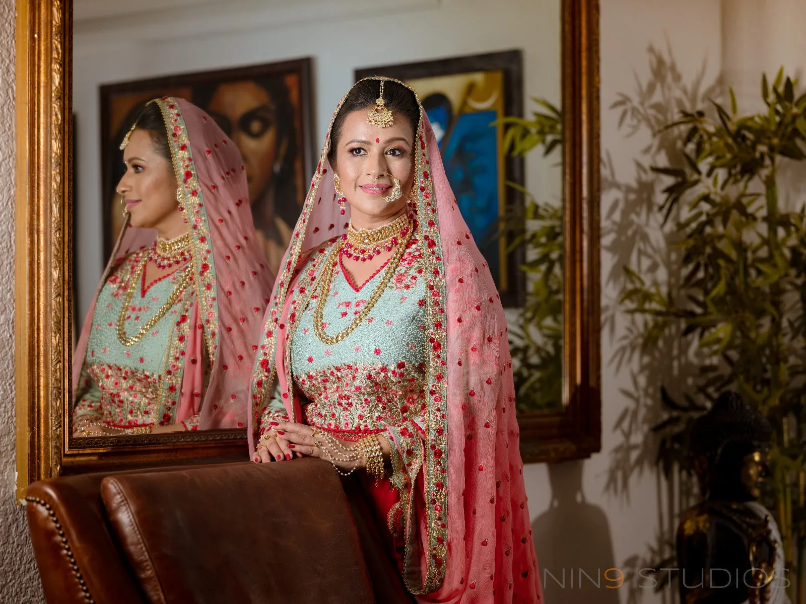 Embroidered bridal lehenga