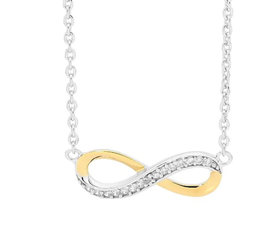 Half CZ Infinity Necklace - 3 colours