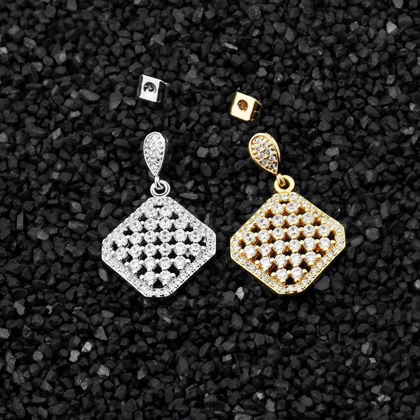 Luxury Micro Pave Cubic Zirconia Geometric Square