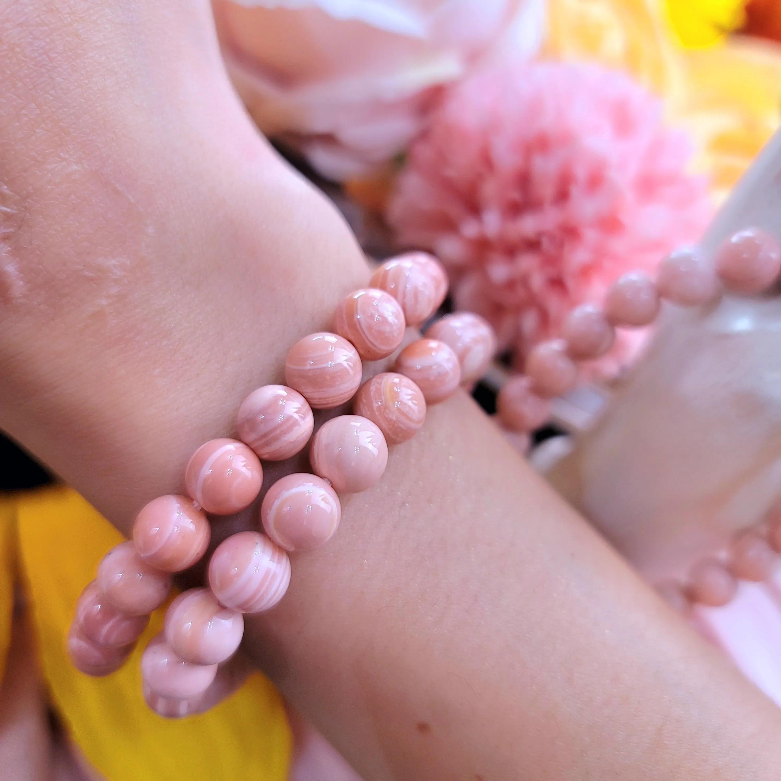 Peruvian Pink Opal Bracelet (AAA Grade) for Love, Romance & Tranquility